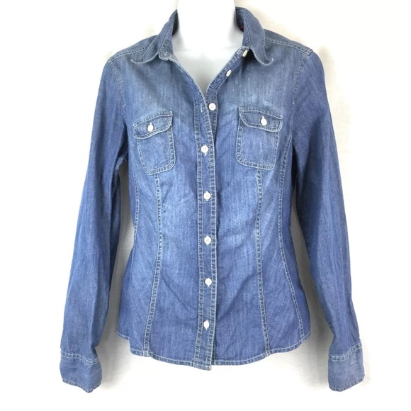 Boden Tops - Boden Womens Button Denim Shirt US SZ 8 Blue
